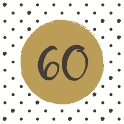 Servietten Im Lunchformat>PAPER + DESIGN Tissue-Serviette 33 x 33 cm 60th Birthday 3-lagig