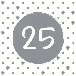 Servietten Im Lunchformat>PAPER + DESIGN Tissue-Serviette 33 x 33 cm 25th Birthday 3-lagig