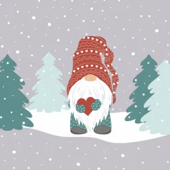 Cocktailservietten>PAPER + DESIGN Tissue-Serviette 24 x 24 cm Tomte in Forest 3-lagig
