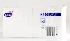 Cocktailservietten>DUNI Tissue-Serviette 24 x 24 cm Weiß 3-lagig
