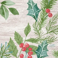Cocktailservietten>DUNI Tissue-Serviette 24 x 24 cm Winter Greenery 3-lagig