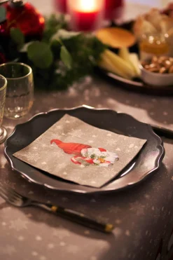 Servietten Im Lunchformat>DUNI Tissue-Serviette 33 x 33 cm Winter Flakes Tomte 3-lagig