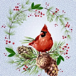 Cocktailservietten>PAPER + DESIGN Tissue-Serviette 24 x 24 cm Winter Cardinal 3-lagig