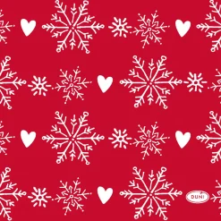 Cocktailservietten>DUNI Tissue-Serviette 24 x 24 cm Winter Flakes Hearts 3-lagig
