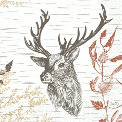 Servietten Im Lunchformat>DUNI Tissue-Serviette 33 x 33 cm Wood & Deer 3-lagig