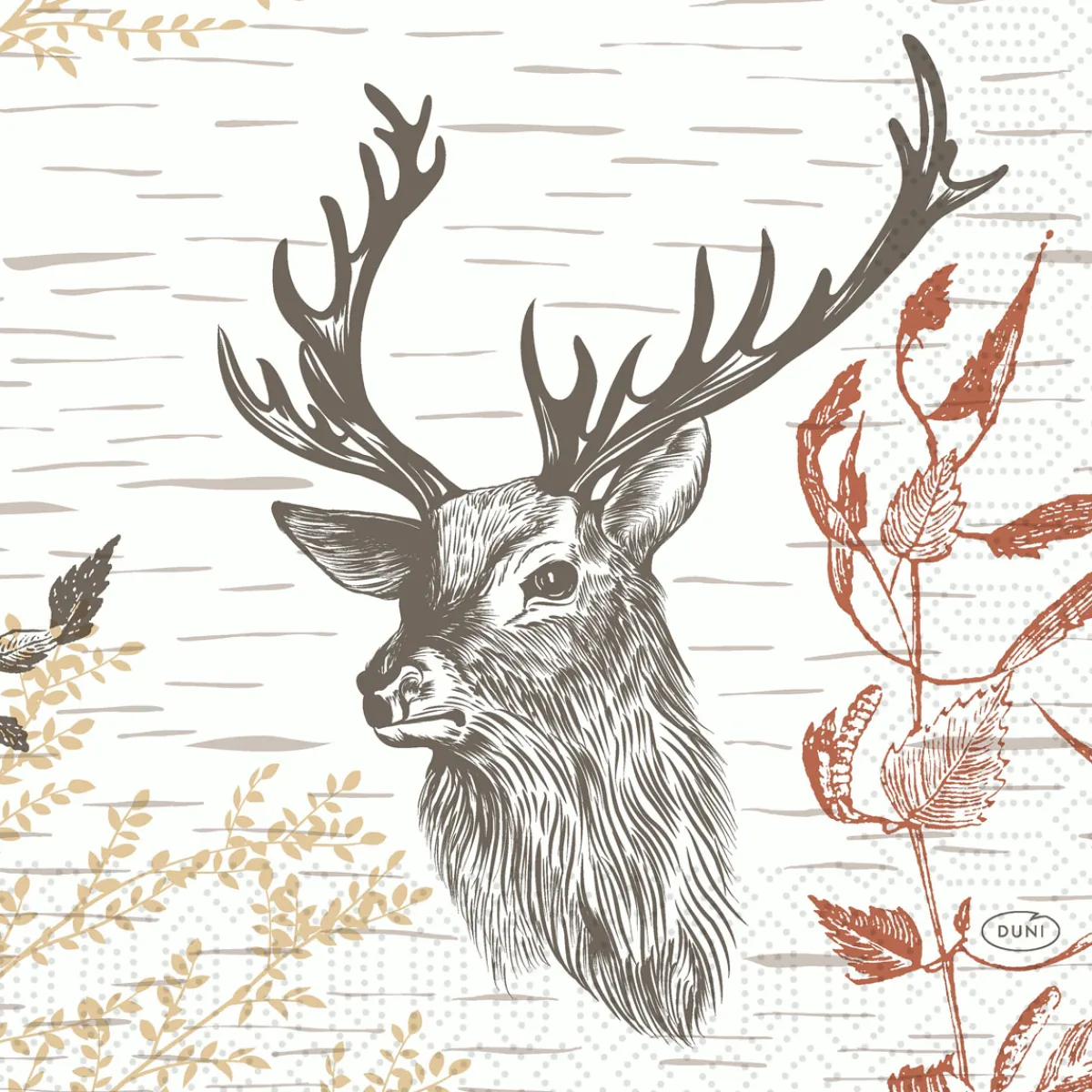 Servietten Im Lunchformat>DUNI Tissue-Serviette 33 x 33 cm Wood & Deer 3-lagig