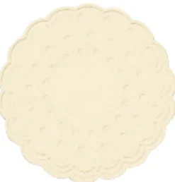 Untersetzer>DUNI Tissue-Untersetzer, rund Ø 7,5 cm Cream Mehrlagig