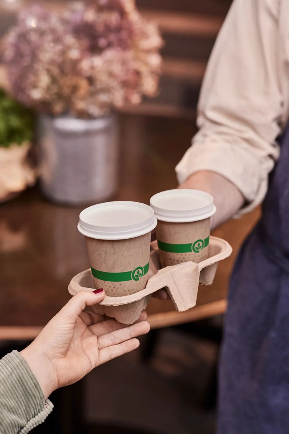 Pappbecher Und -Gläser>DUNI Trinkdeckel, flach 24 cl Weiß