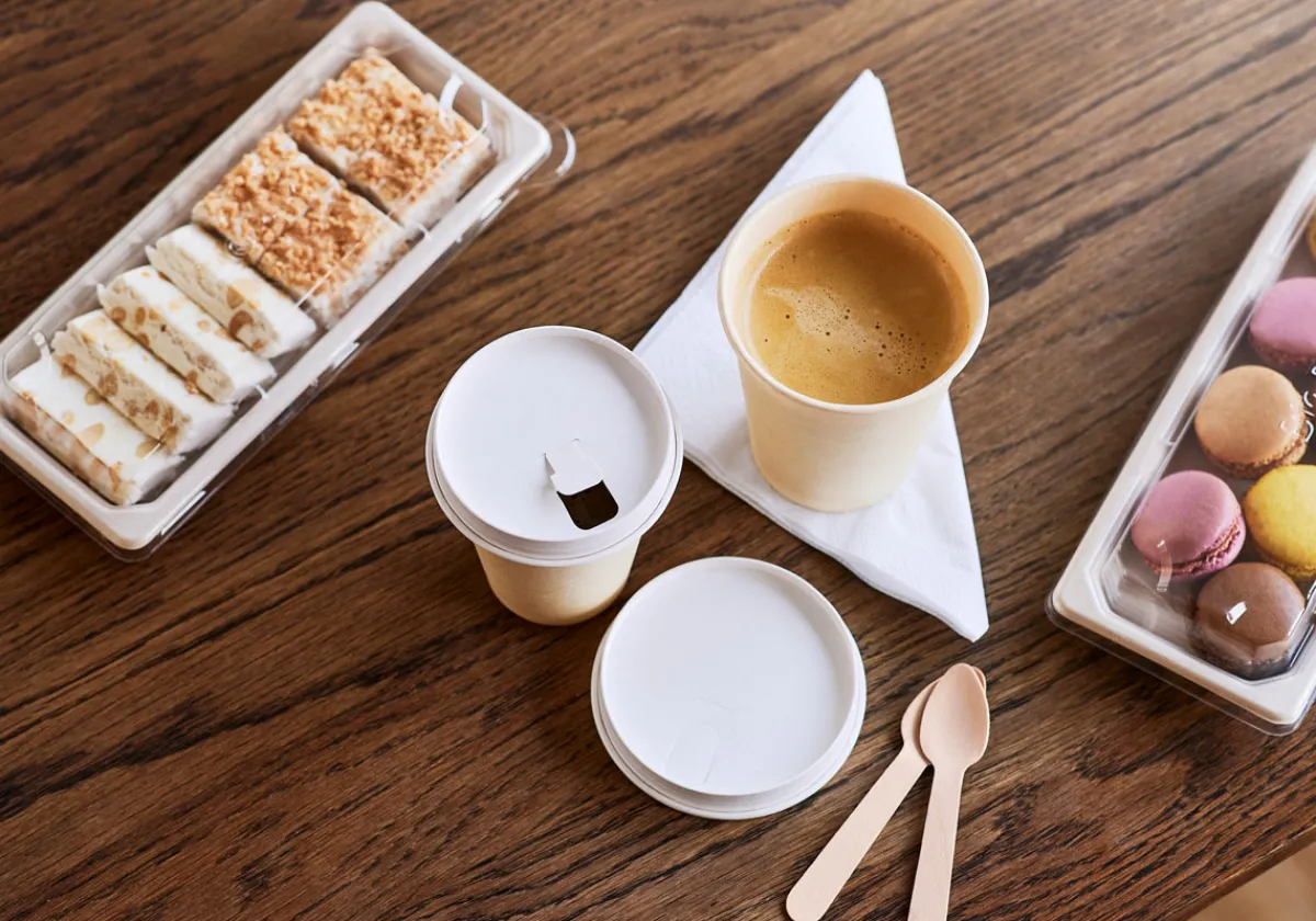 Pappbecher Und -Gläser>DUNI Trinkdeckel, flach 24 cl Weiß