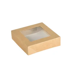 Boxen>DUNI Viking Cube Deckel mit Fenster 510/820 ml Braun