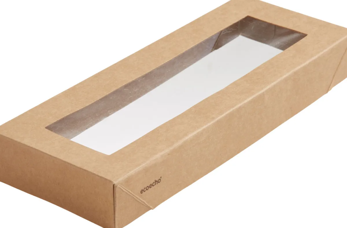 Boxen>DUNI Viking Slim Brick Deckel mit Fenster 1100 ml Braun